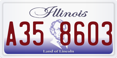 IL license plate A358603