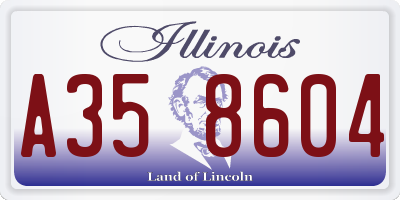 IL license plate A358604