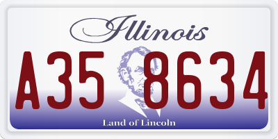 IL license plate A358634