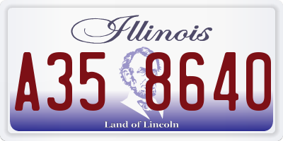 IL license plate A358640