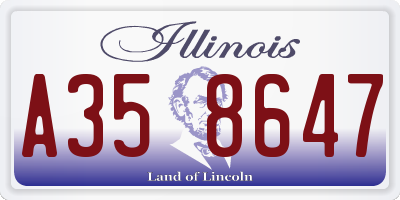 IL license plate A358647