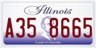 IL license plate A358665