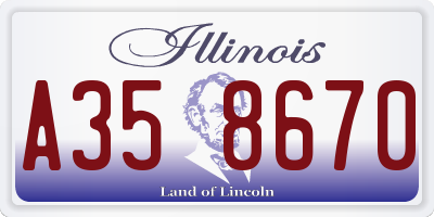 IL license plate A358670