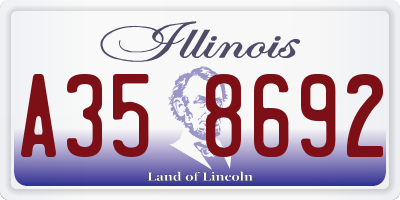 IL license plate A358692