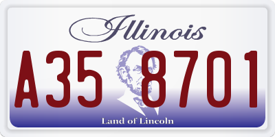 IL license plate A358701