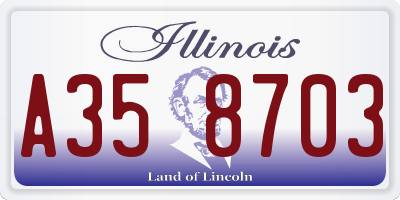 IL license plate A358703