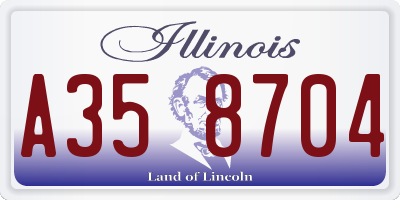 IL license plate A358704