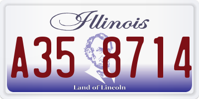 IL license plate A358714