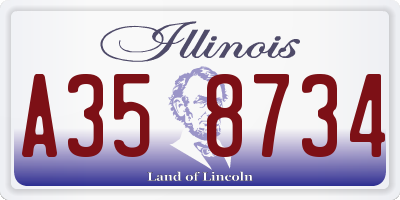 IL license plate A358734