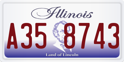 IL license plate A358743