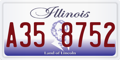 IL license plate A358752