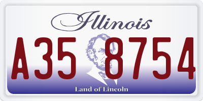 IL license plate A358754