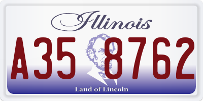 IL license plate A358762