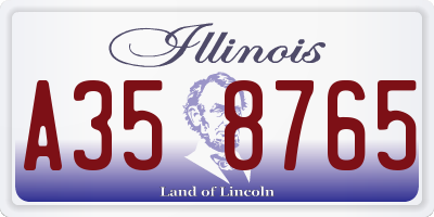 IL license plate A358765