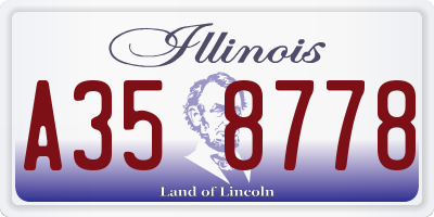 IL license plate A358778