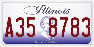 IL license plate A358783