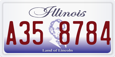 IL license plate A358784