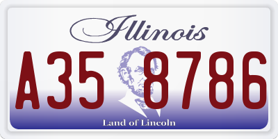 IL license plate A358786