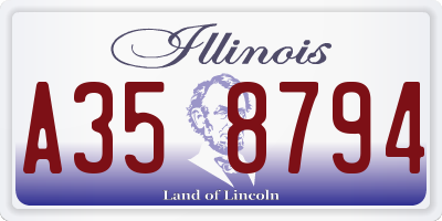 IL license plate A358794
