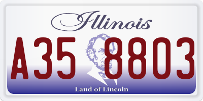IL license plate A358803