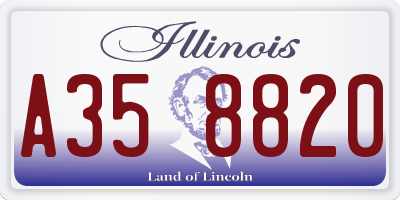 IL license plate A358820