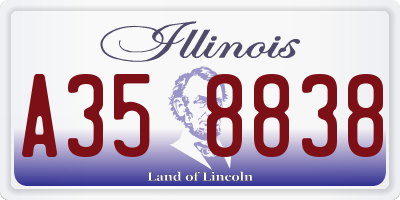 IL license plate A358838