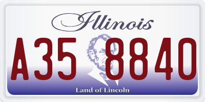IL license plate A358840