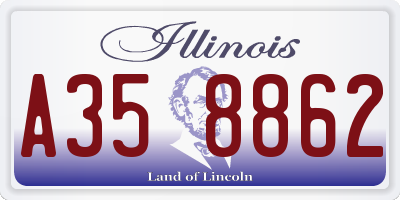 IL license plate A358862