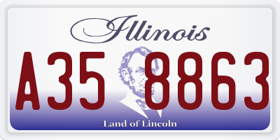 IL license plate A358863