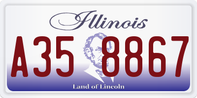 IL license plate A358867