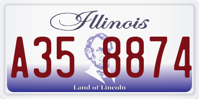 IL license plate A358874