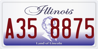 IL license plate A358875