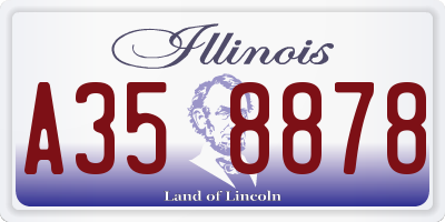 IL license plate A358878