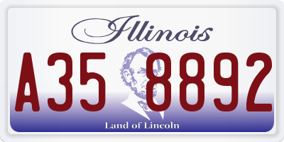 IL license plate A358892