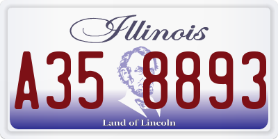 IL license plate A358893