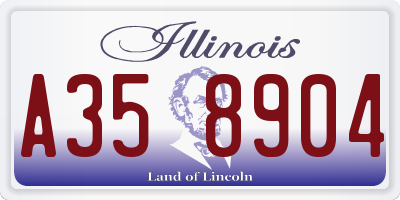 IL license plate A358904