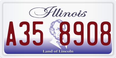 IL license plate A358908