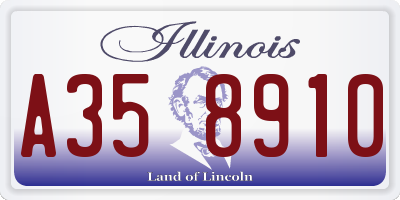 IL license plate A358910