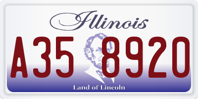 IL license plate A358920