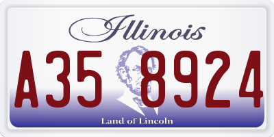 IL license plate A358924