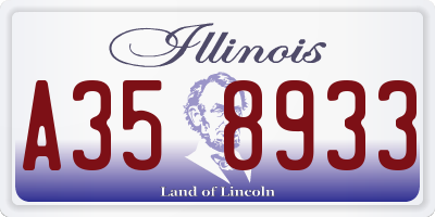 IL license plate A358933