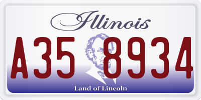 IL license plate A358934