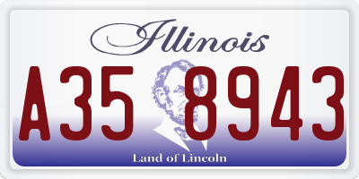 IL license plate A358943
