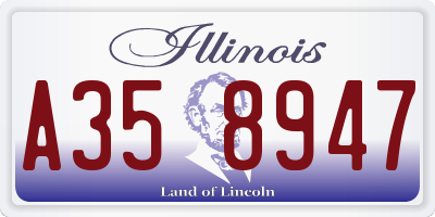IL license plate A358947