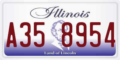 IL license plate A358954