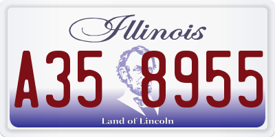IL license plate A358955