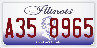 IL license plate A358965