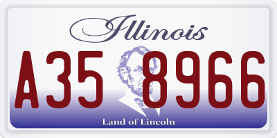 IL license plate A358966