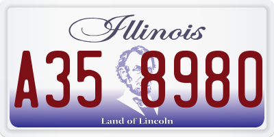 IL license plate A358980