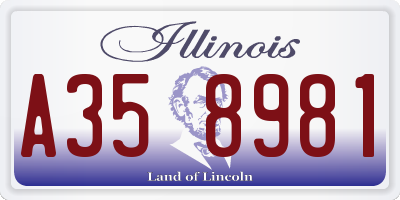 IL license plate A358981